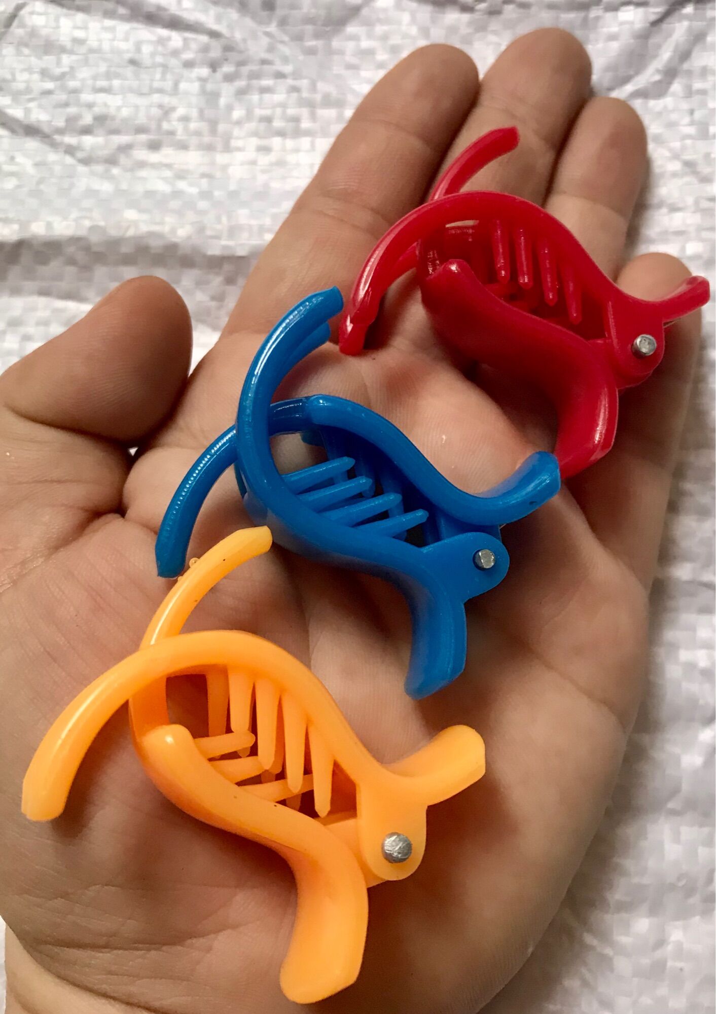 🎀Lố 12 Kẹp 3 Răng, Loại NHỎ, Kẹp Đỉnh tóc (Kẹp Nhỏ: 3,5cm)