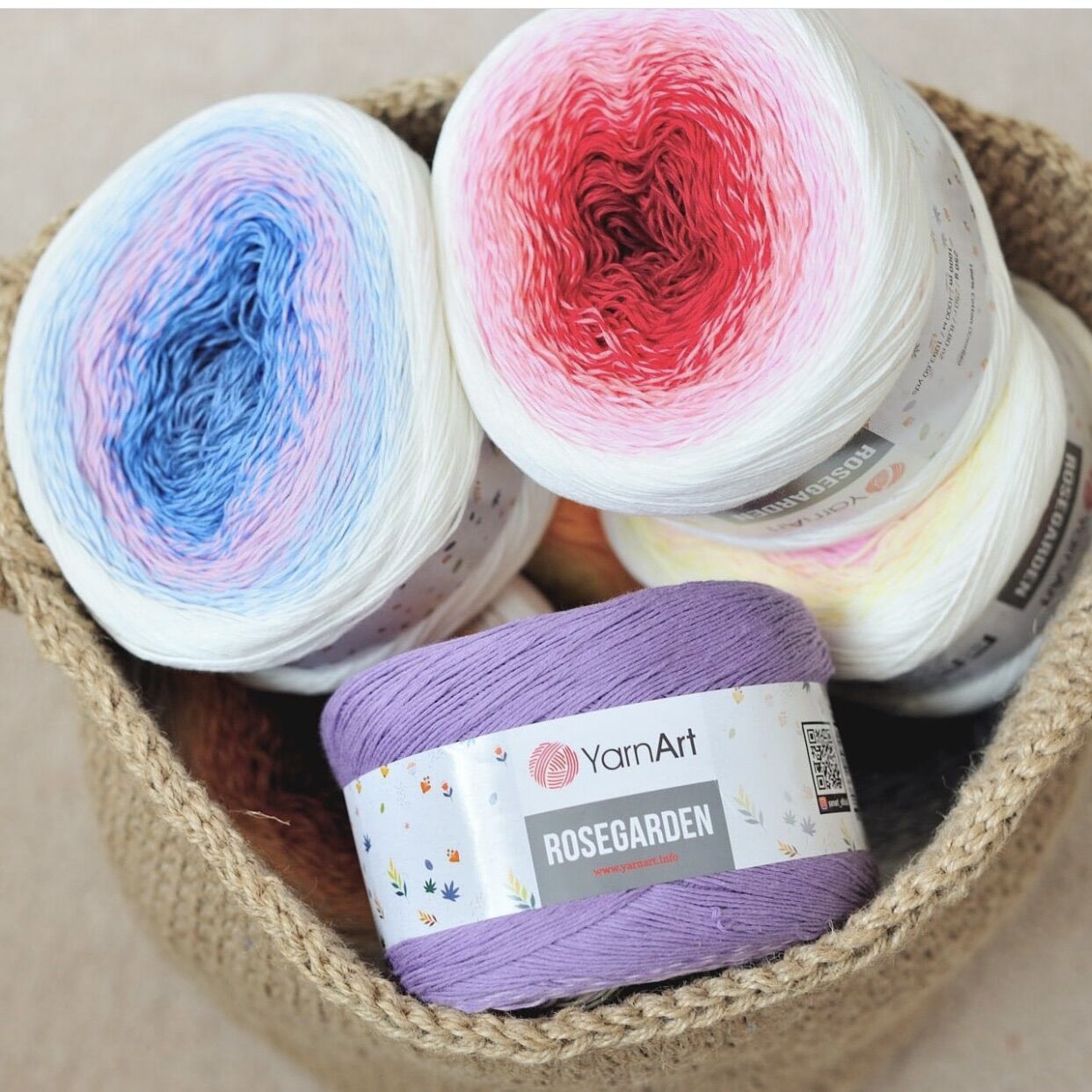 Sợi Yarn Art Rose Garden Đan Móc Mùa Hè 100% Cotton
