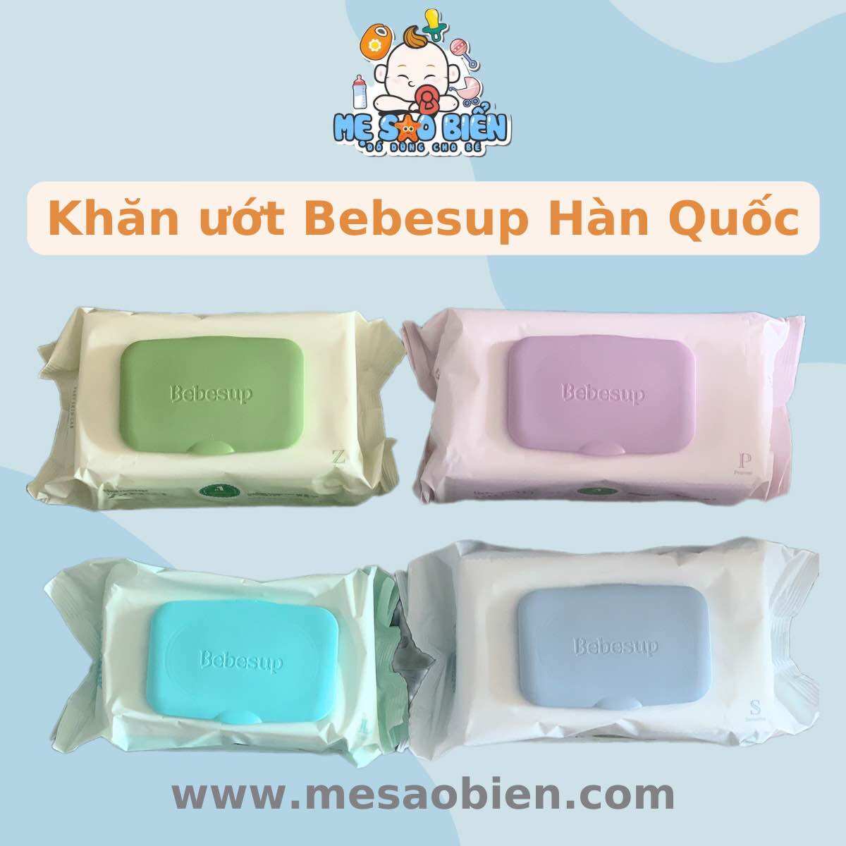 Khăn ướt cho bé Bebesup Hàn Quốc
