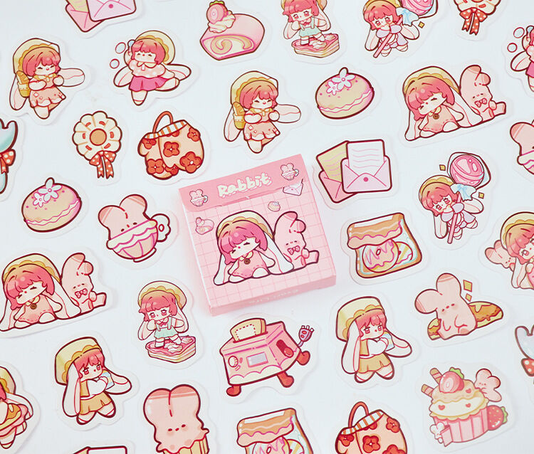 Hộp 40 hình dán sticker chibi dễ thương