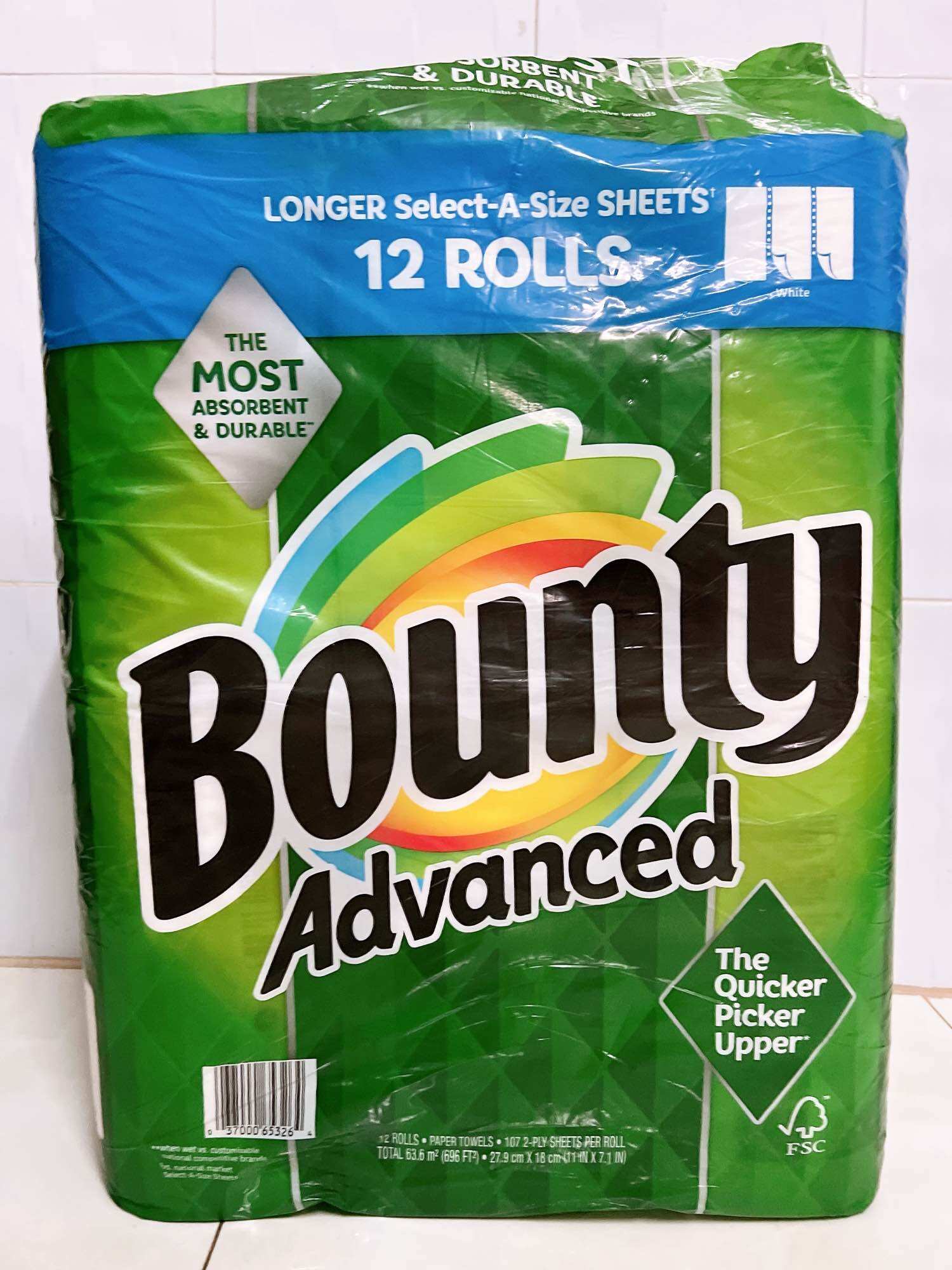 Giấy cuộn đa năng Bounty Advanced Paper Towel Mỹ - Nguyên lốc 12 cuộn.