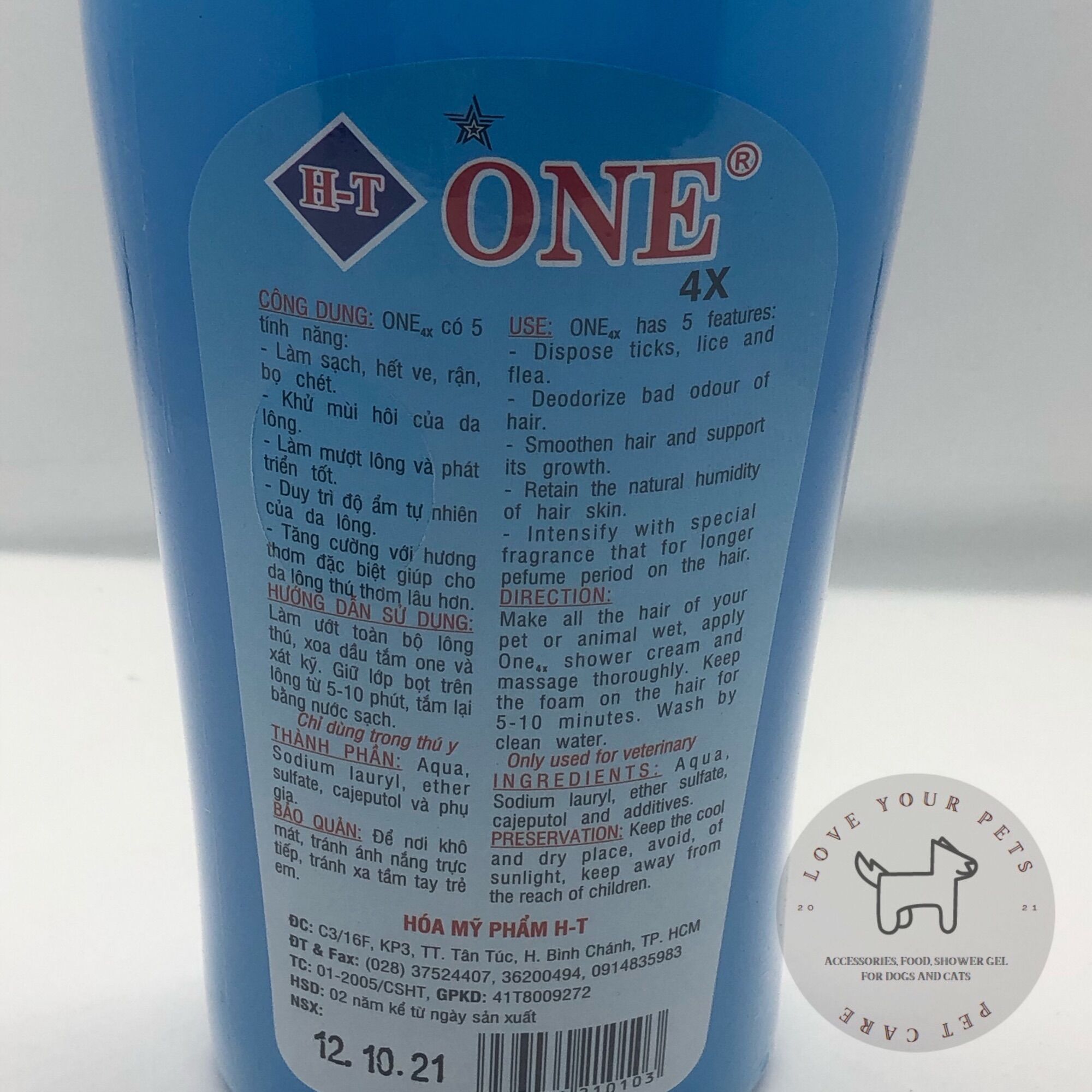 Sữa tắm One 4x thơm lâu dành cho thú cưng 550ml