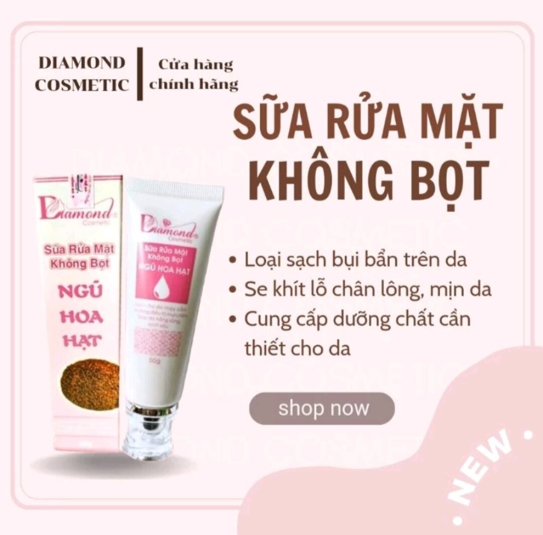 Sữa rửa mặt ngũ hoa hạt không bọt
