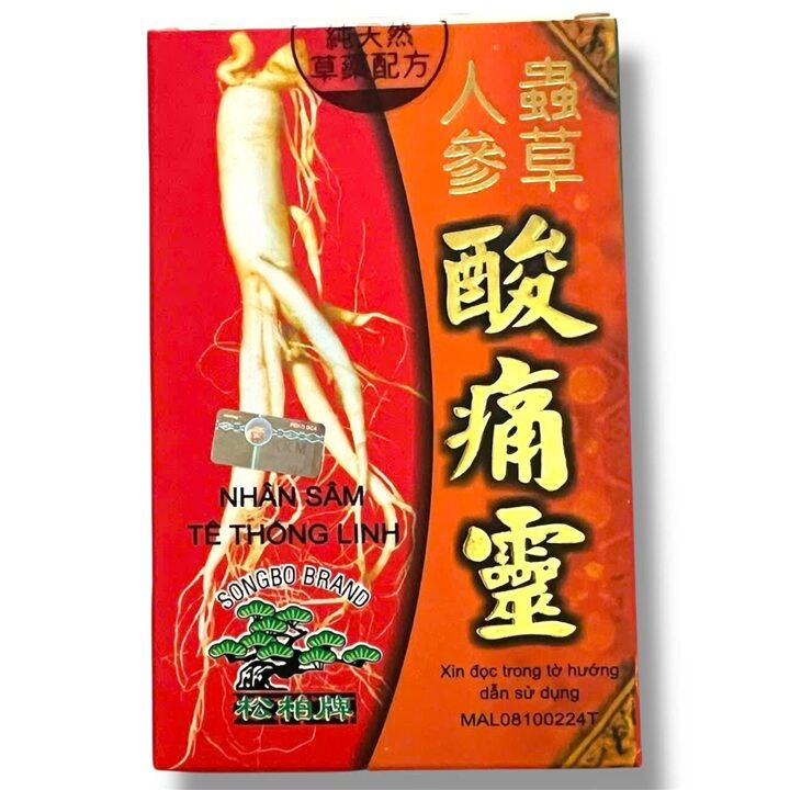  Viên uống đau nhức xương khớp Nhân Sâm Tê Thống Linh xuất xứ Malaysia - Hộp 20 Viên - Mã số 1530 