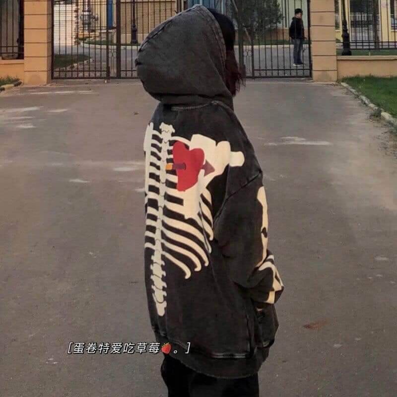 Áo hoodie bộ xương (form rộng)