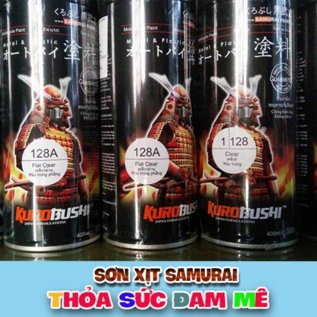 Sơn samurai màu trong nhám 128A / phủ bóng cho đen nhám 109A