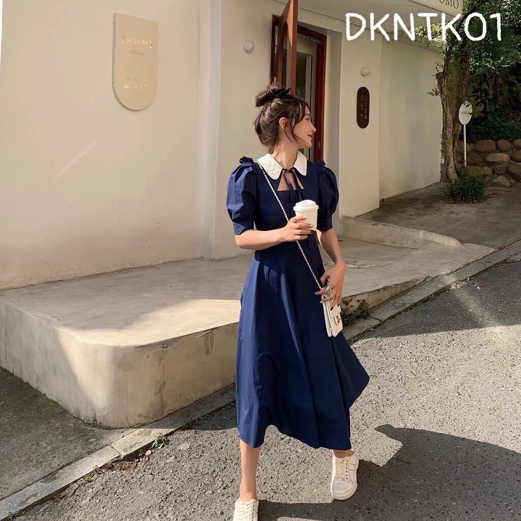 (SHOP TÁO ĐỎ BIGSIZE 50KG ĐẾN 90kg) đầm midi khoét ngực tay phồng