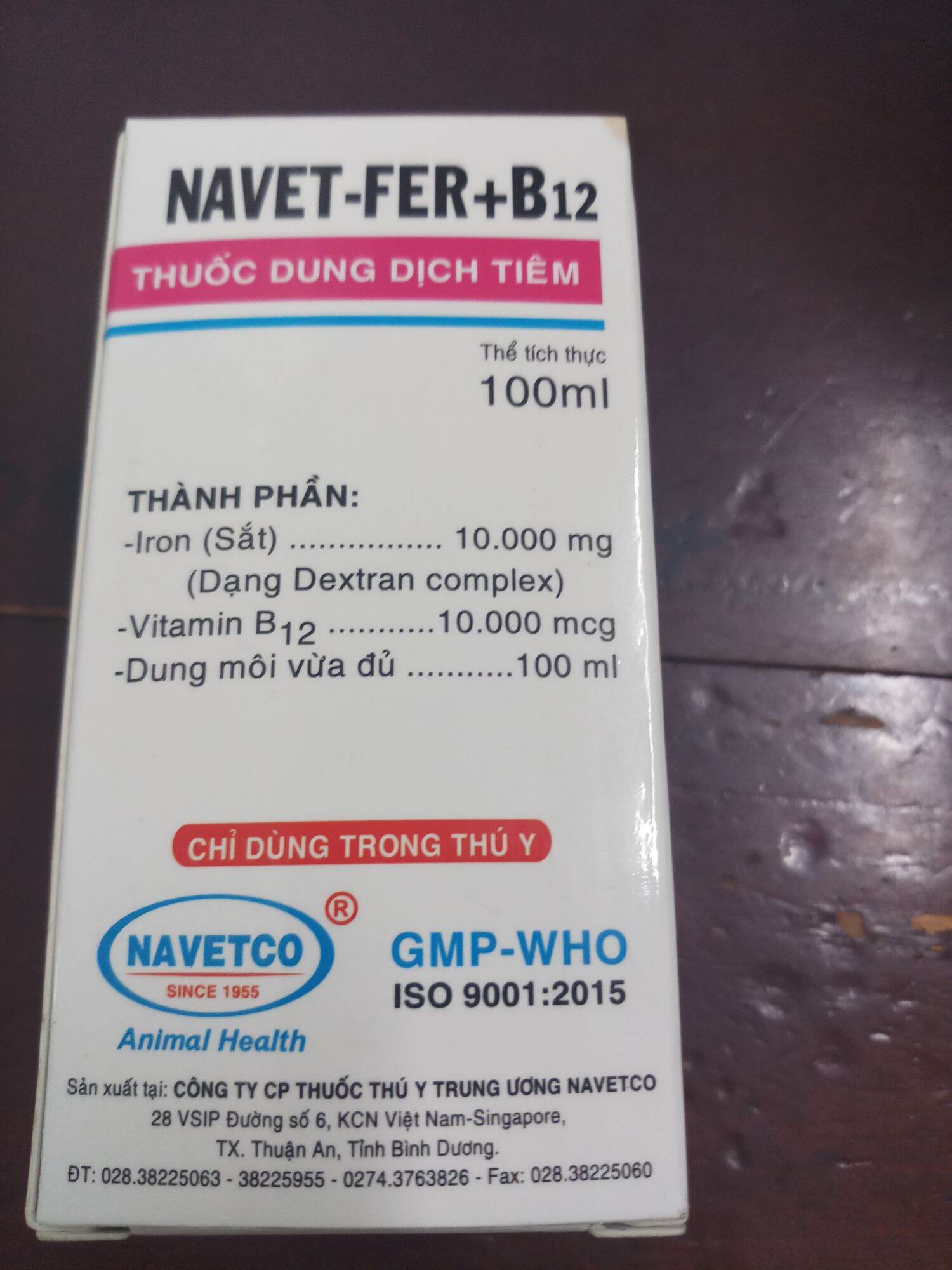 Navet fer b12 100ml sắt cho vật nuôi