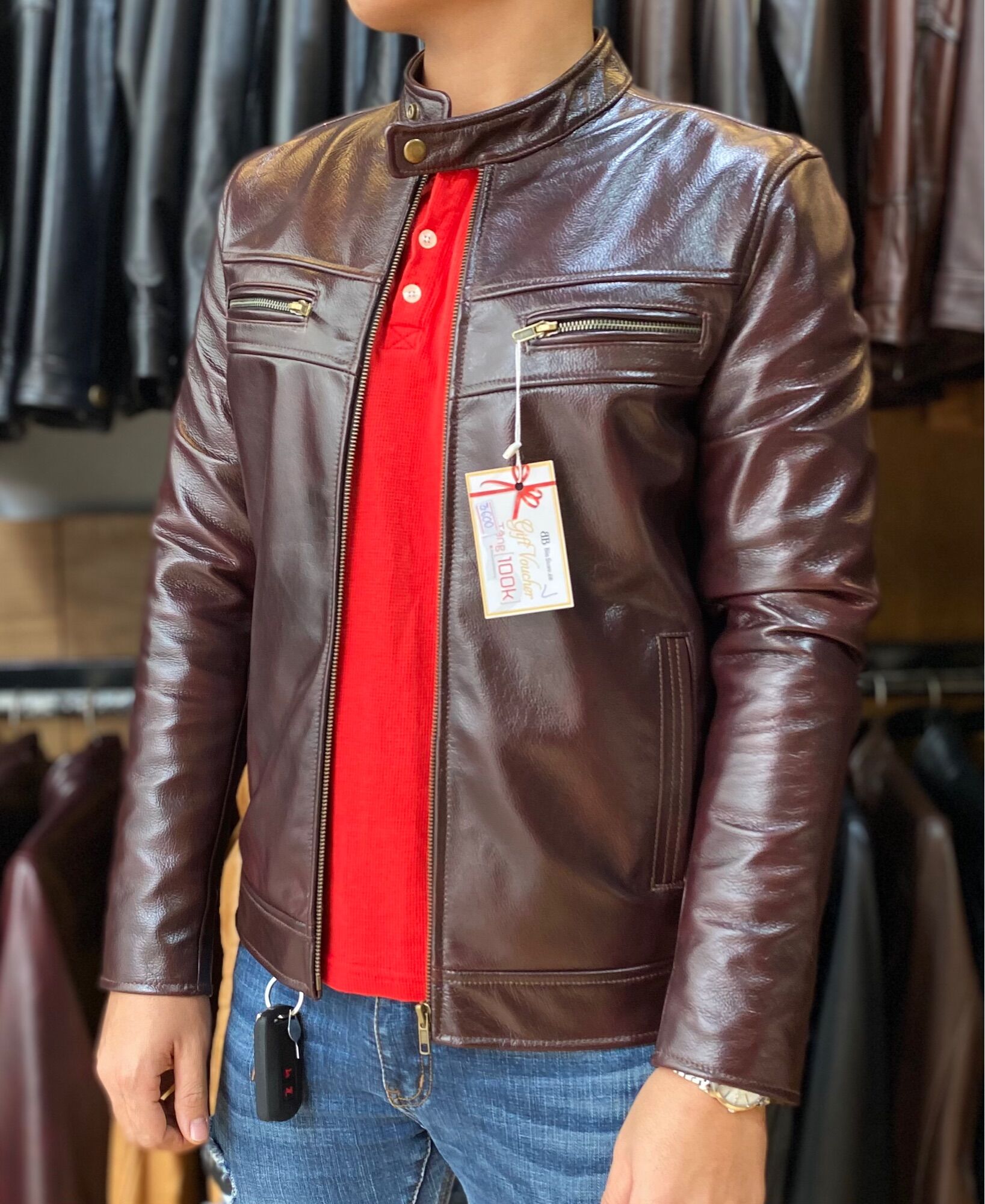 Áo da bò nam cao cấp