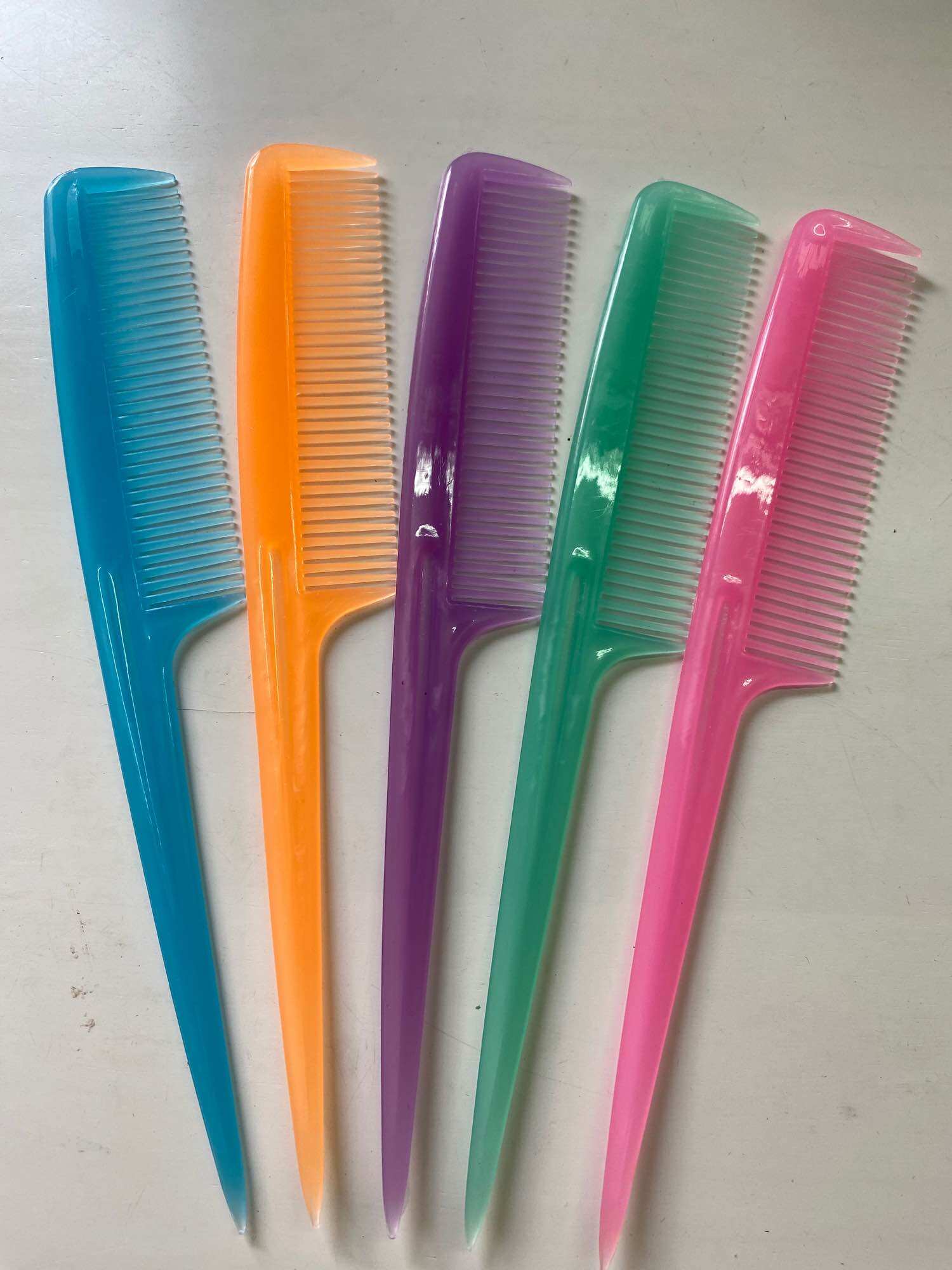 💇‍♀️ Set 10 LƯỢC CÁN NHỌN RẺ TÓC (Dài 21cm)