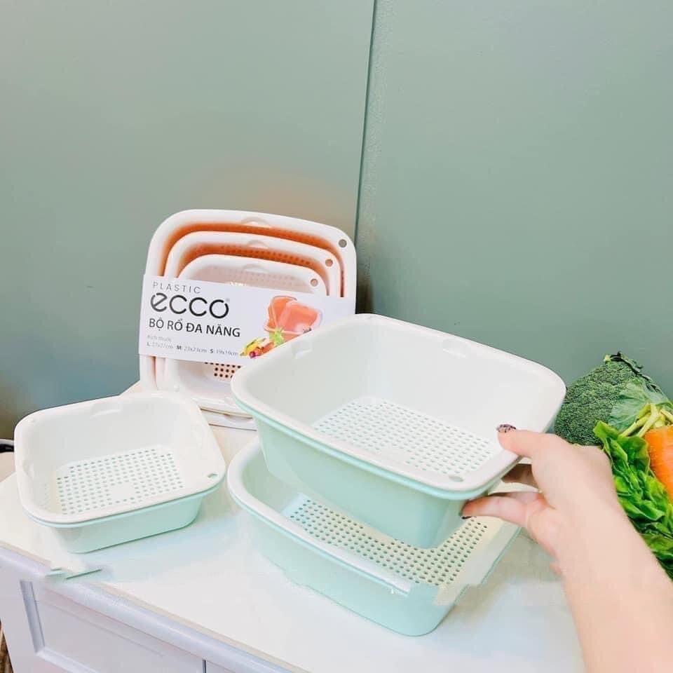 Bộ 3 rổ + thau đa năng ECCO