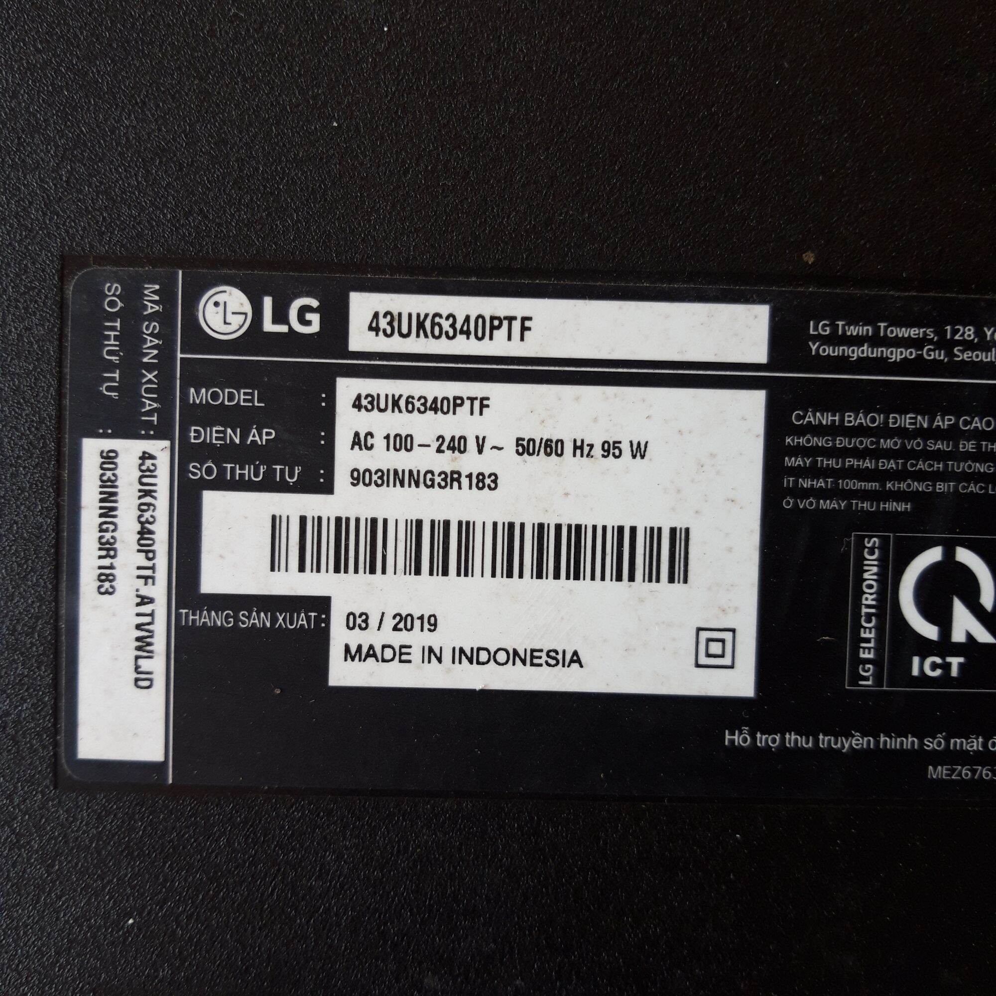 Bo mạch tivi LG 43UK6340