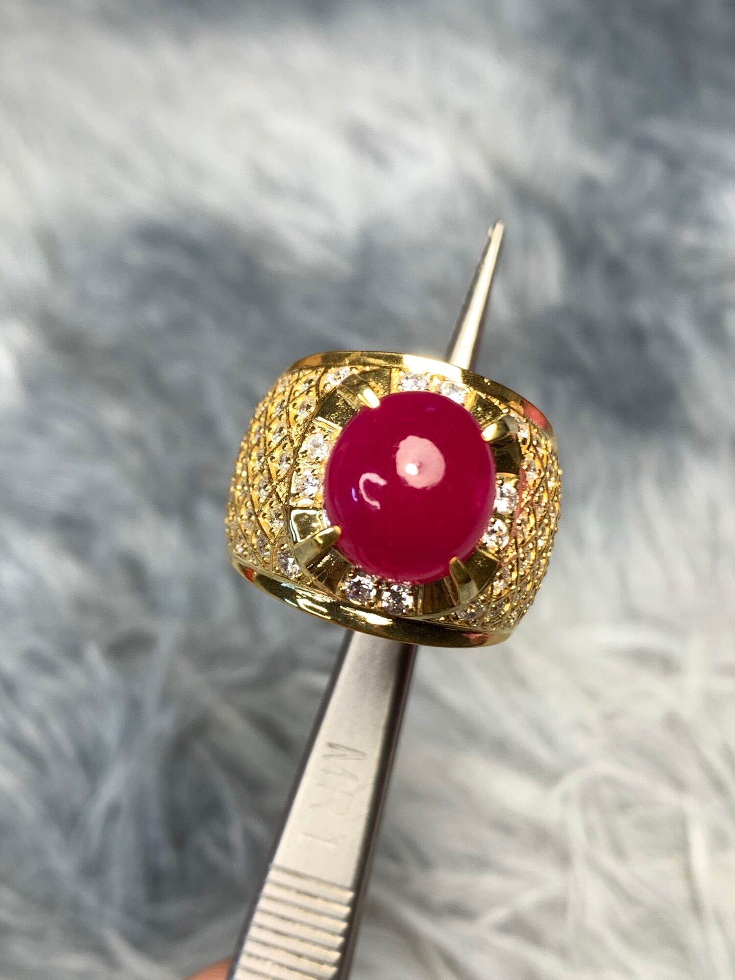 Nhẫn Bạc Đá Ruby