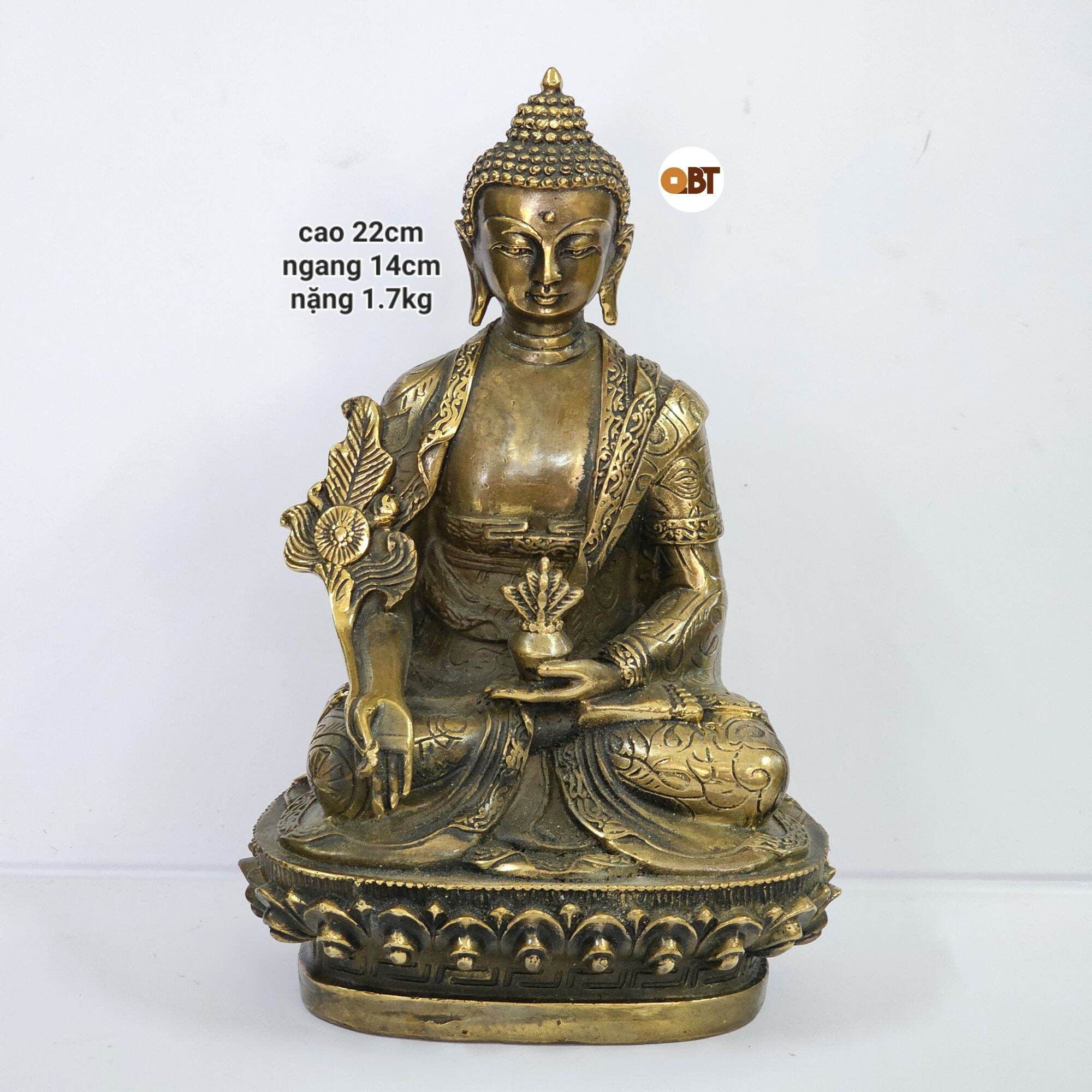 Phật dược sư lớn cao 22cm bằng đồng phong thuỷ