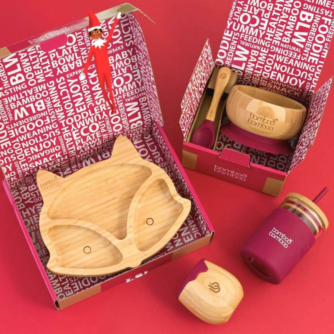 Khay ăn dặm "cáo thông minh" cao cấp  bamboo bằng tre nội địa anh/eu