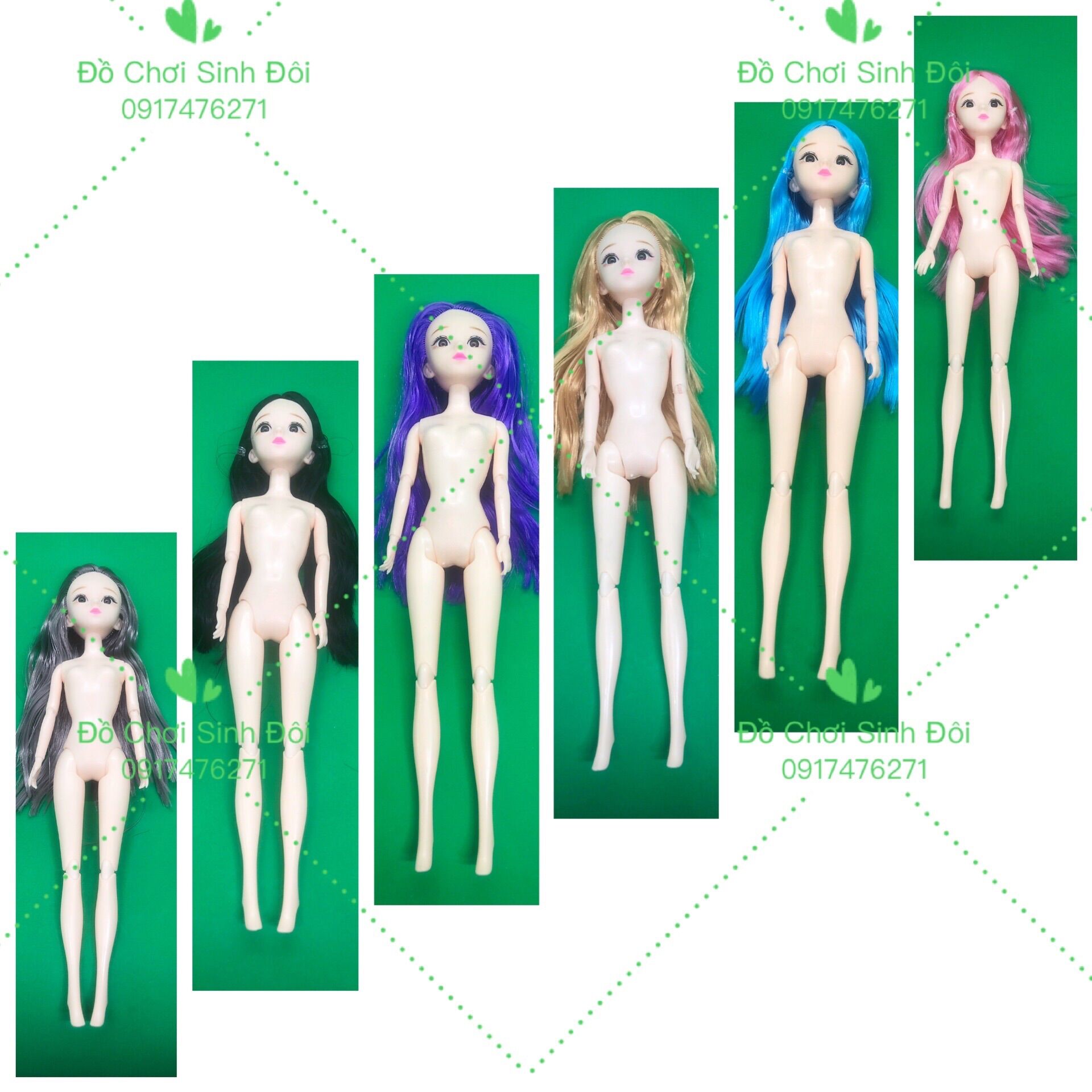 Búp bê 30 cm - thân 11 khớp mắt 3d