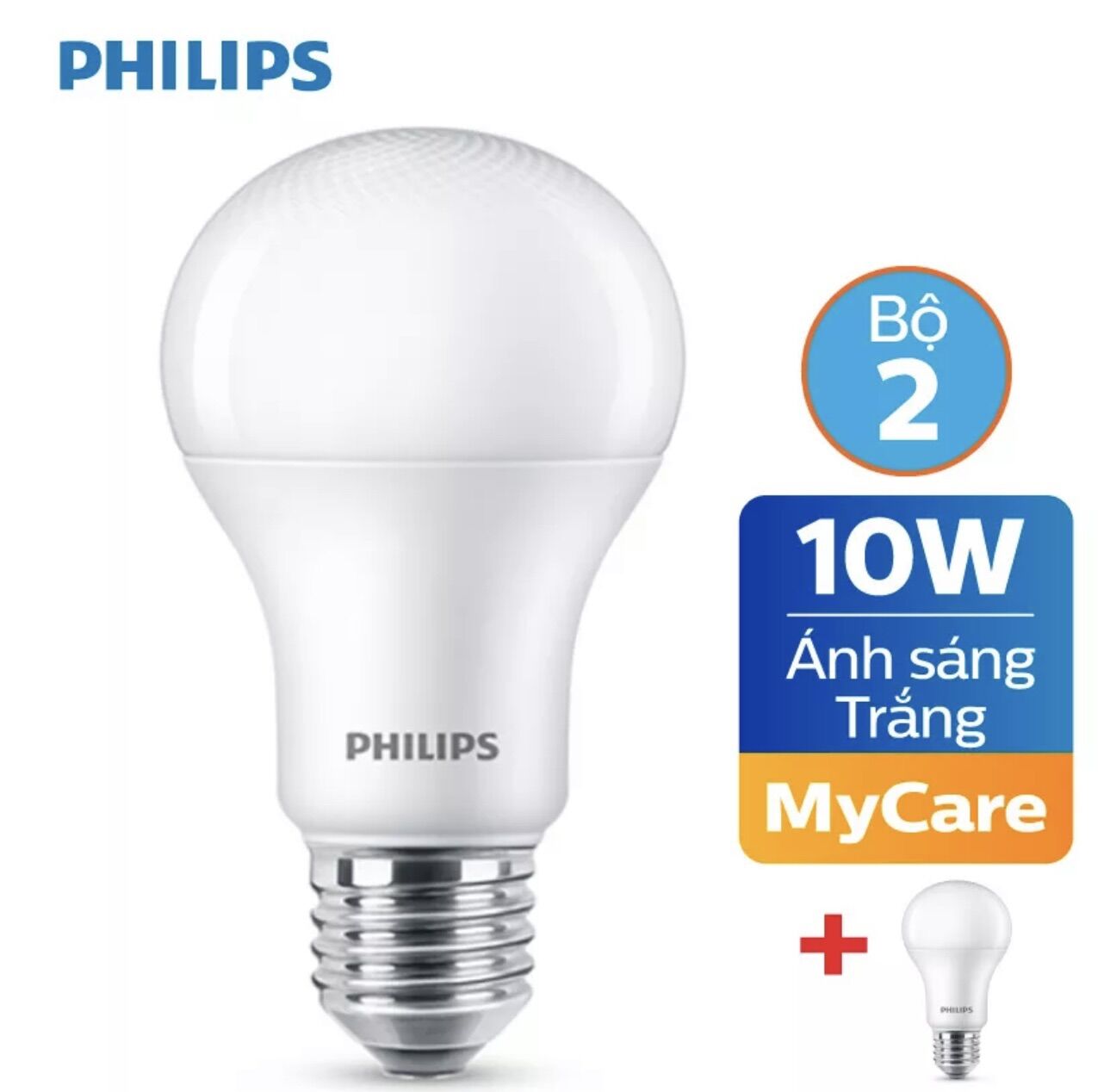 Bộ 2 bóng 10w philips. bóng đèn led 10w mycare g9 e27 a60 philips. bh 12 tháng chính hãng philips.