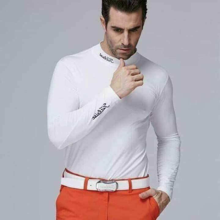Sun-Protective and Heat-Retaining Golf Shirt for Men