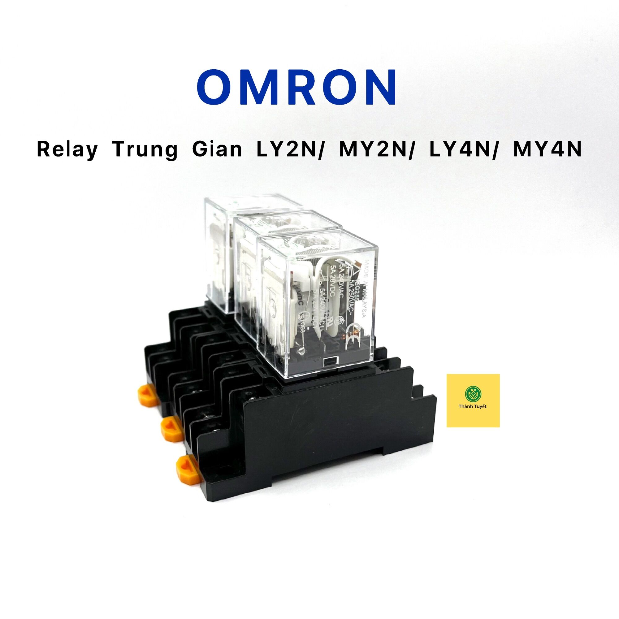 Rơ le trung gian omron rơle kiếng 12v 24v 220v đế 8 chân 14 chân