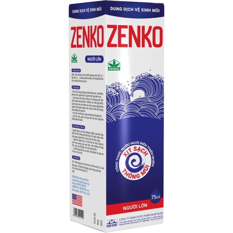 DUNG DỊCH VỆ SINH MŨI ZENKO chai 75ml