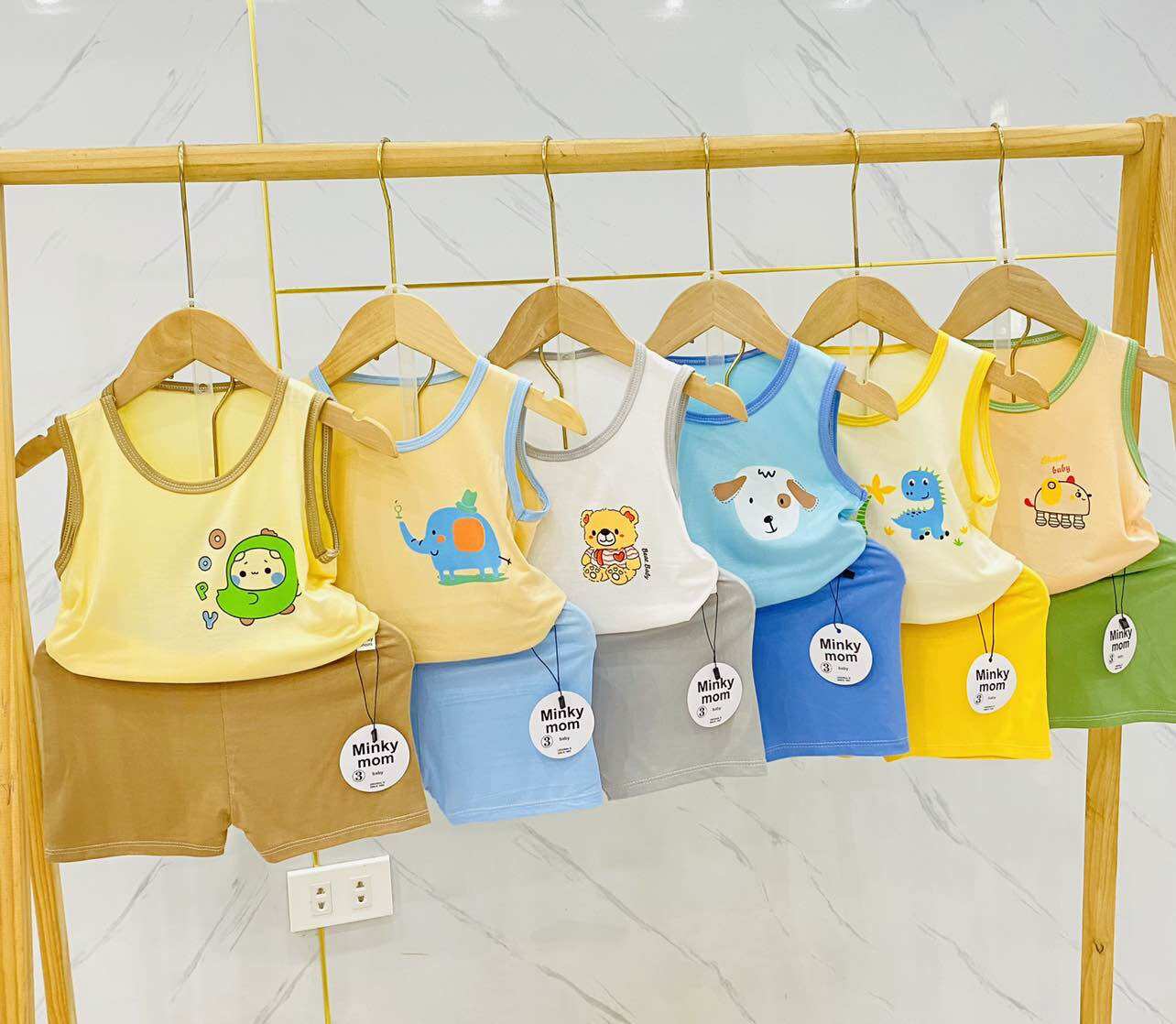 [Tặng lồng đèn trung thu với đơn 150k] {SALE chọn màu} Bo Thun lạnh minkymom in hình trái cây, nước ngọt, hình con vật vải đẹp