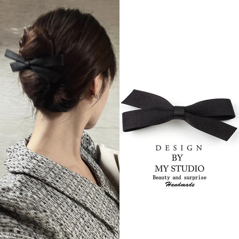 Kẹp Tóc Thắt Nút Hình Bướm Màu Đen Cỡ Lớn Kẹp Tóc Đuôi Ngựa Kẹp Tóc Mái Mới 2024 Phong Cách Hàn Quốc Phụ Kiện Tóc Thời Trang