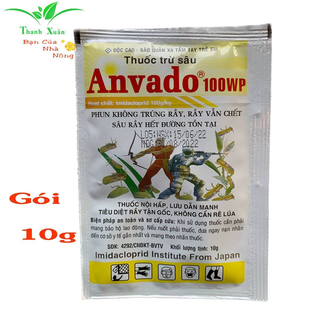 Thuốc trừ sâu anvado 100wp diệt rầy nâu hại lúa gói 10g