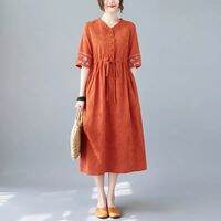 Lieoyuarn | Đầm Mùa Hè Bằng Vải Cotton và Linen