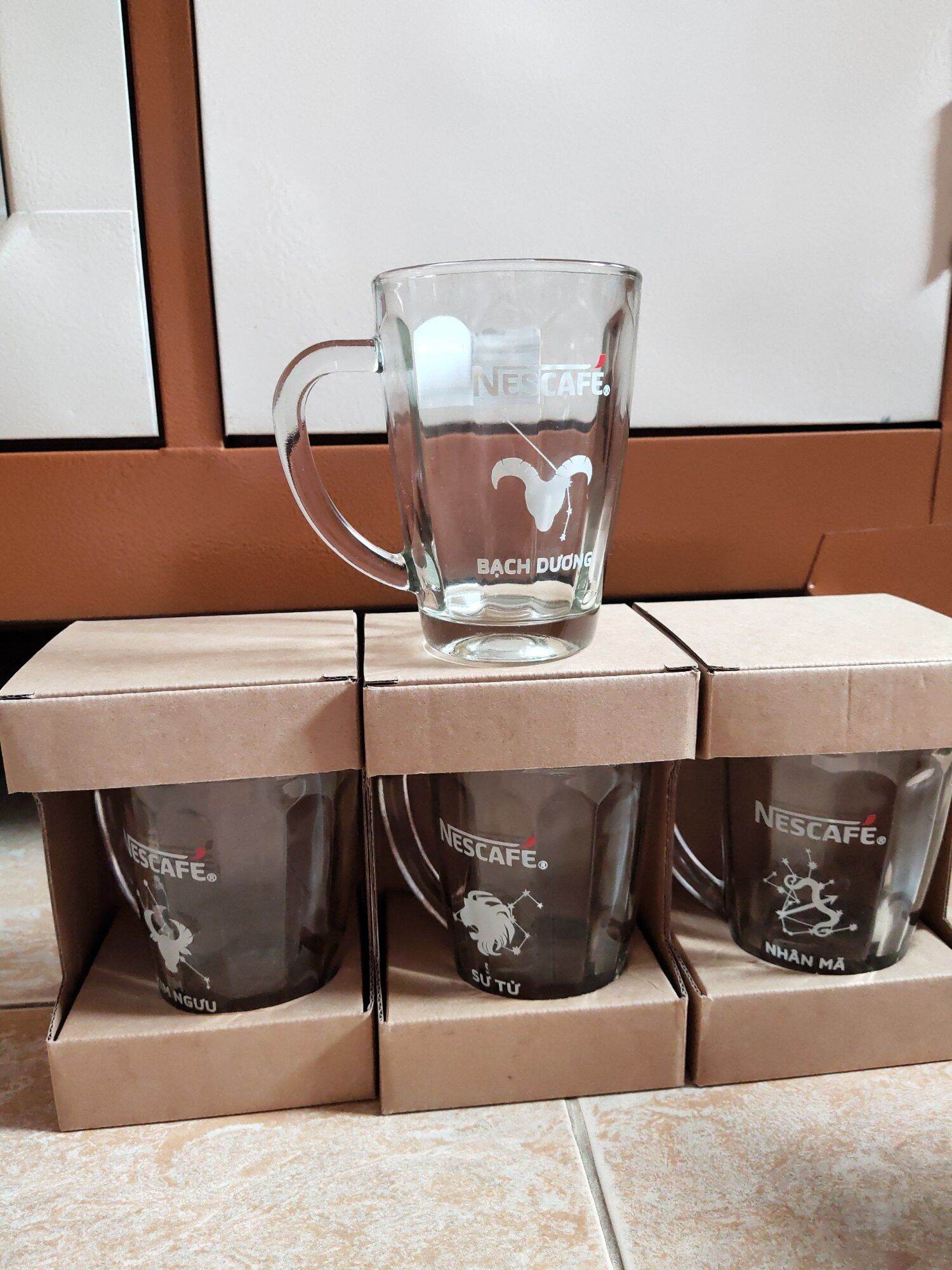 BỘ 6 LY THUỶ TINH CÓ QUAI CẦM 340ml