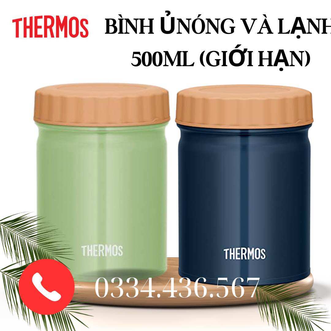 Bình ủ nóng/ lạnh thermos 500ml dùng để ủ chè, cháo, kem, sữa chua nhật