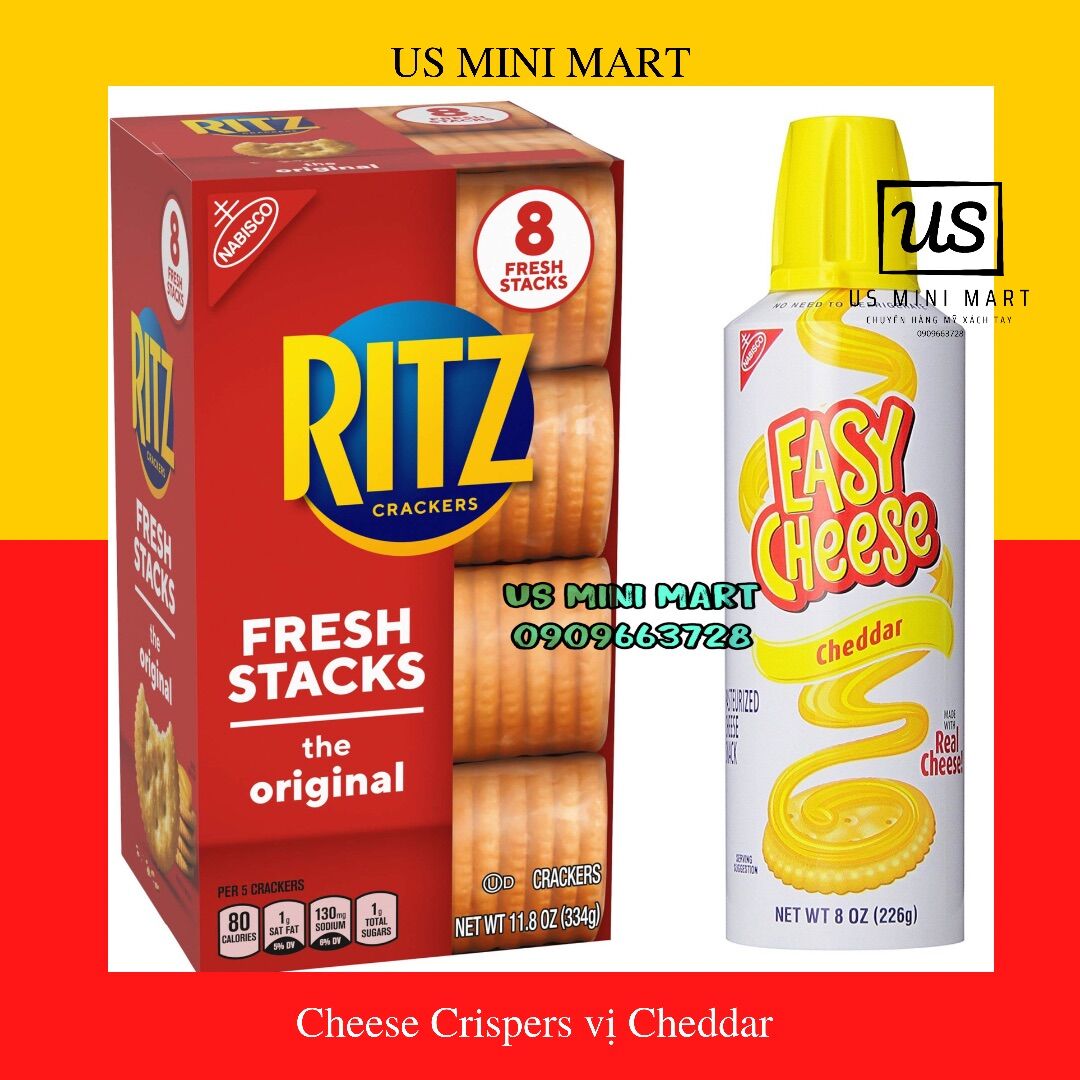 Combo Bánh Ritz và Phô mai xịt easy cheese,sự kết hợp hoàn hảo