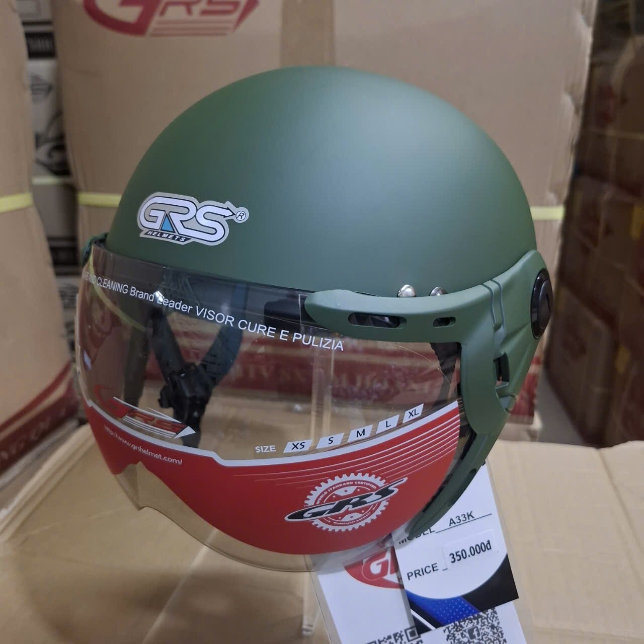 nón bảo hiểm GRS a33 KÍNH