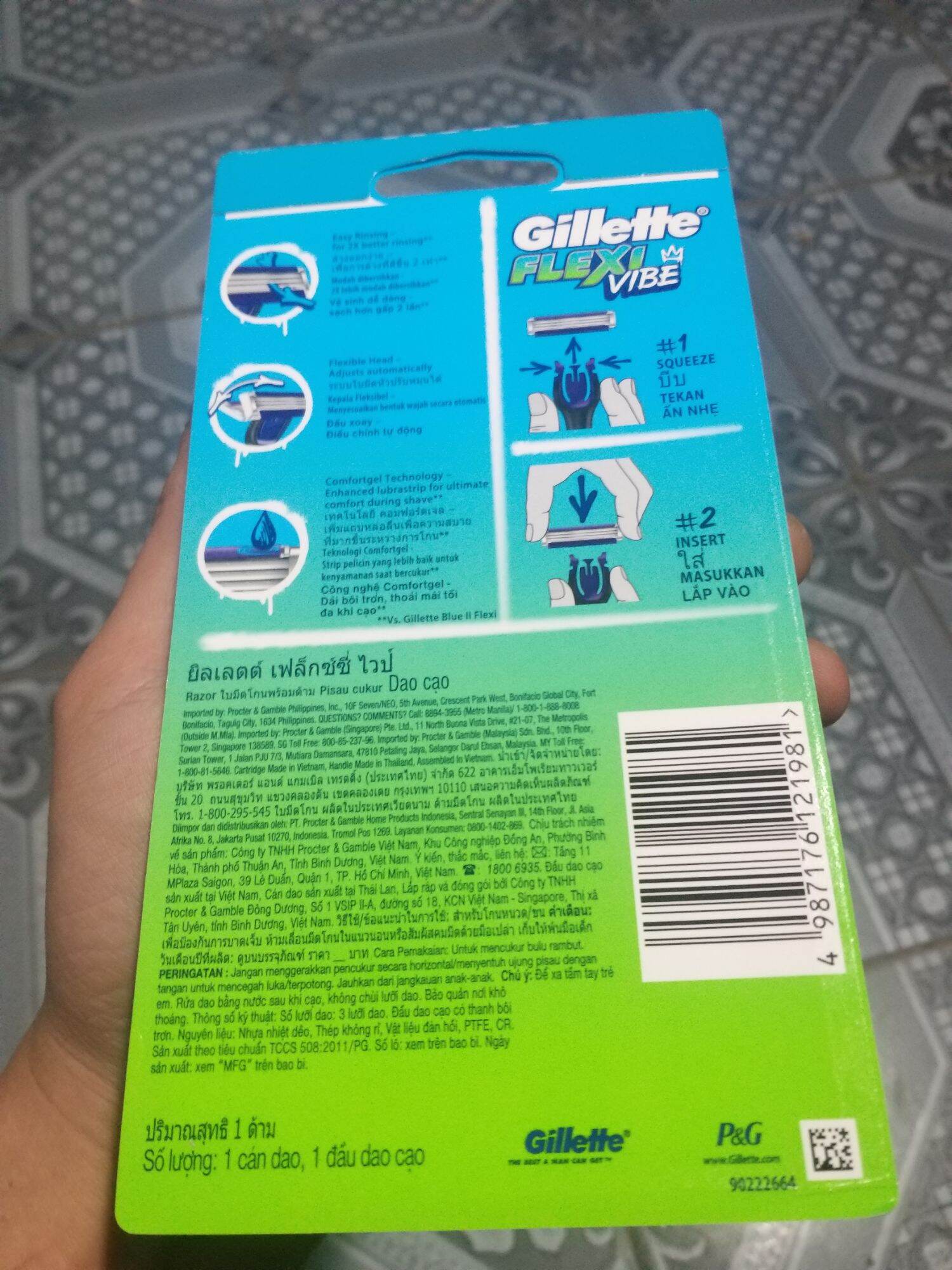 Bộ bàn cạo GILLETTE flexi vibe (3 lưỡi)