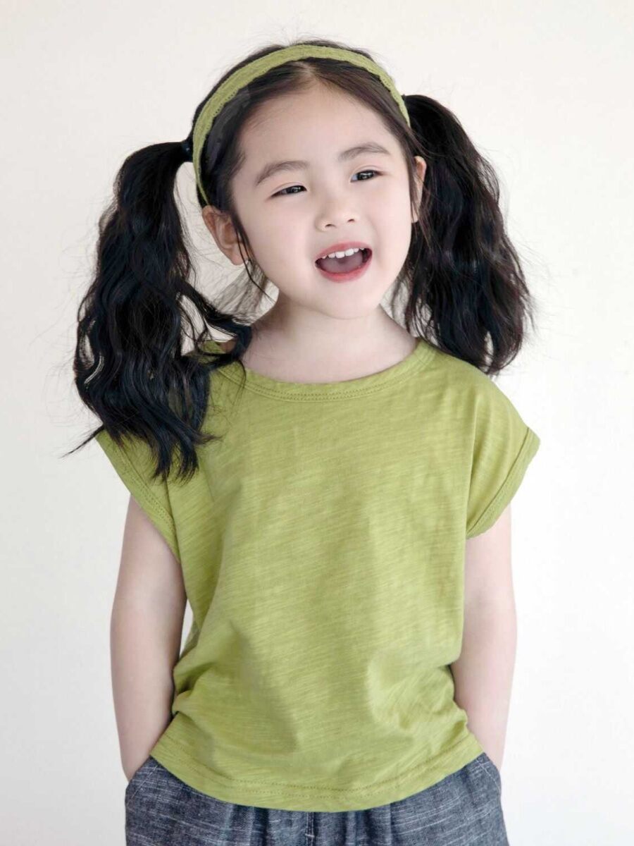 Áo Thun Cotton Nguyên Chất Mùa Hè Cho Bé Gái Tay Ngắn Cổ Tròn Phong Cách Retro Thoáng Khí Thoải Mái Mặc Thường Ngày Cho Bé Từ 1-10 Tuổi