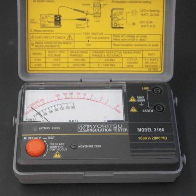 [HCM]Đồng hồ đo điện trở cách điện (Mêgôm mét) KYORITSU 3166 (1000V/2000MΩ)