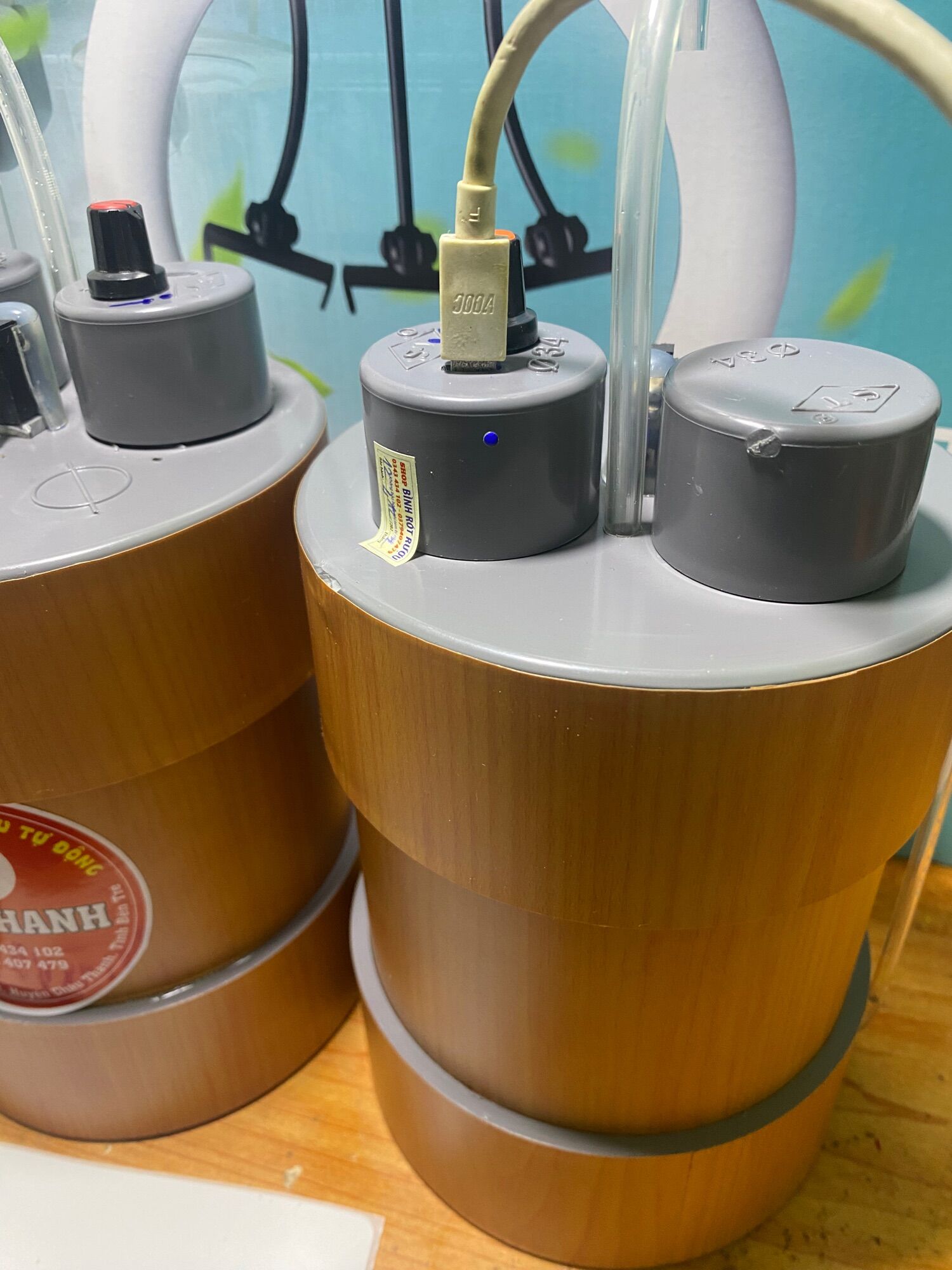 Bình rót rượu tự động 1.5l giã gỗ