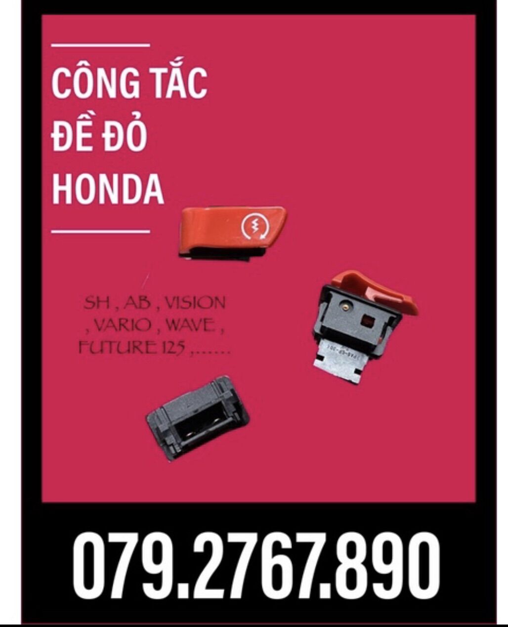 Nút công tắc đề khởi động đỏ Honda