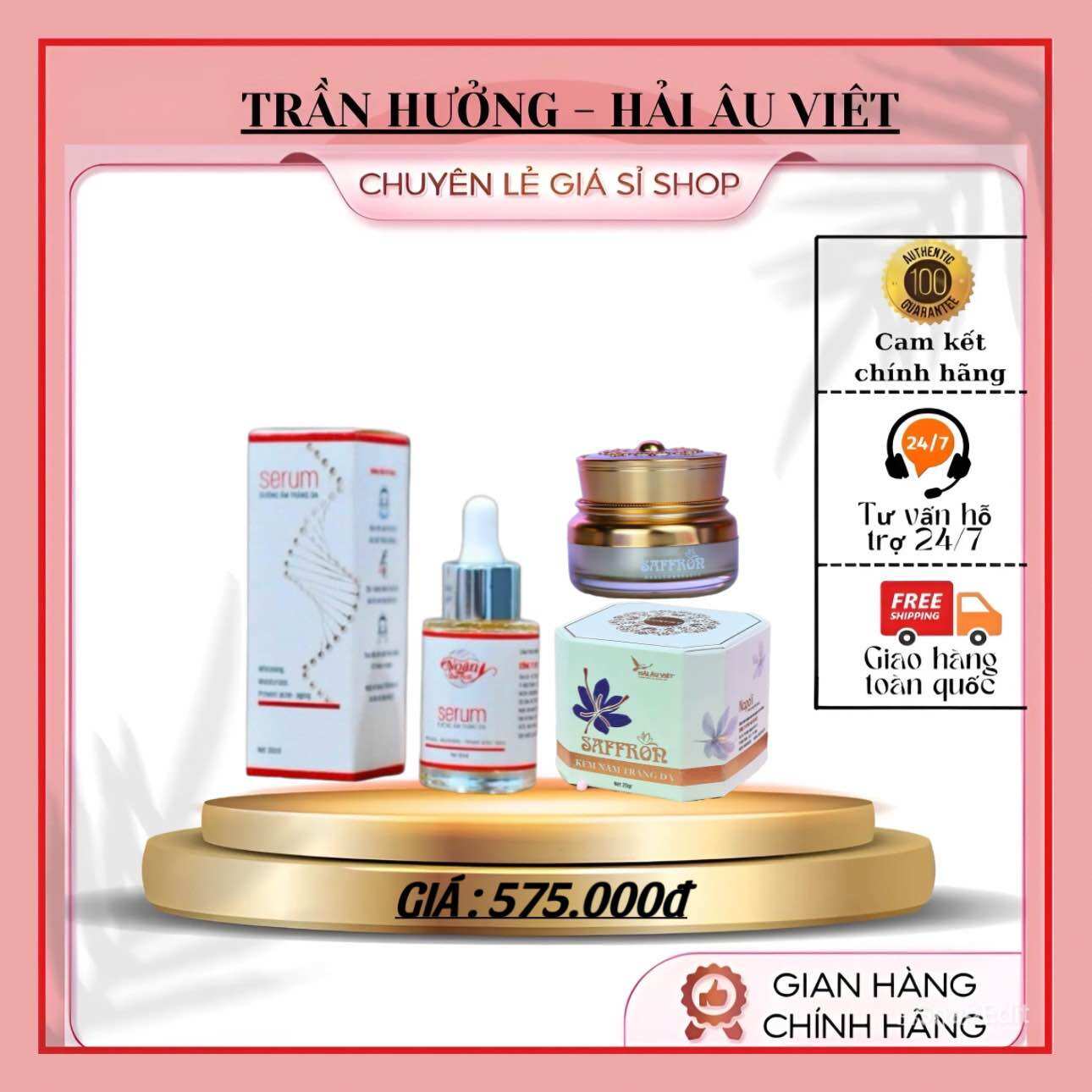 Combo kem saffron nhụy hoa nghệ tây LUXURY hổ trợ da nám tàn nhang. lão hóa da.kem nám to
