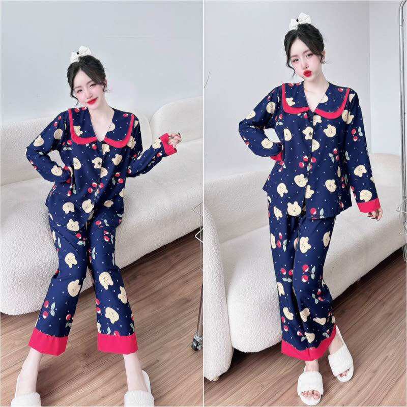 Đồ bộ bigsize 50-100kg lụa nhật form bigsize cao cấp chất mềm mát- hoạ tiết da dạng- tay dài quần dài