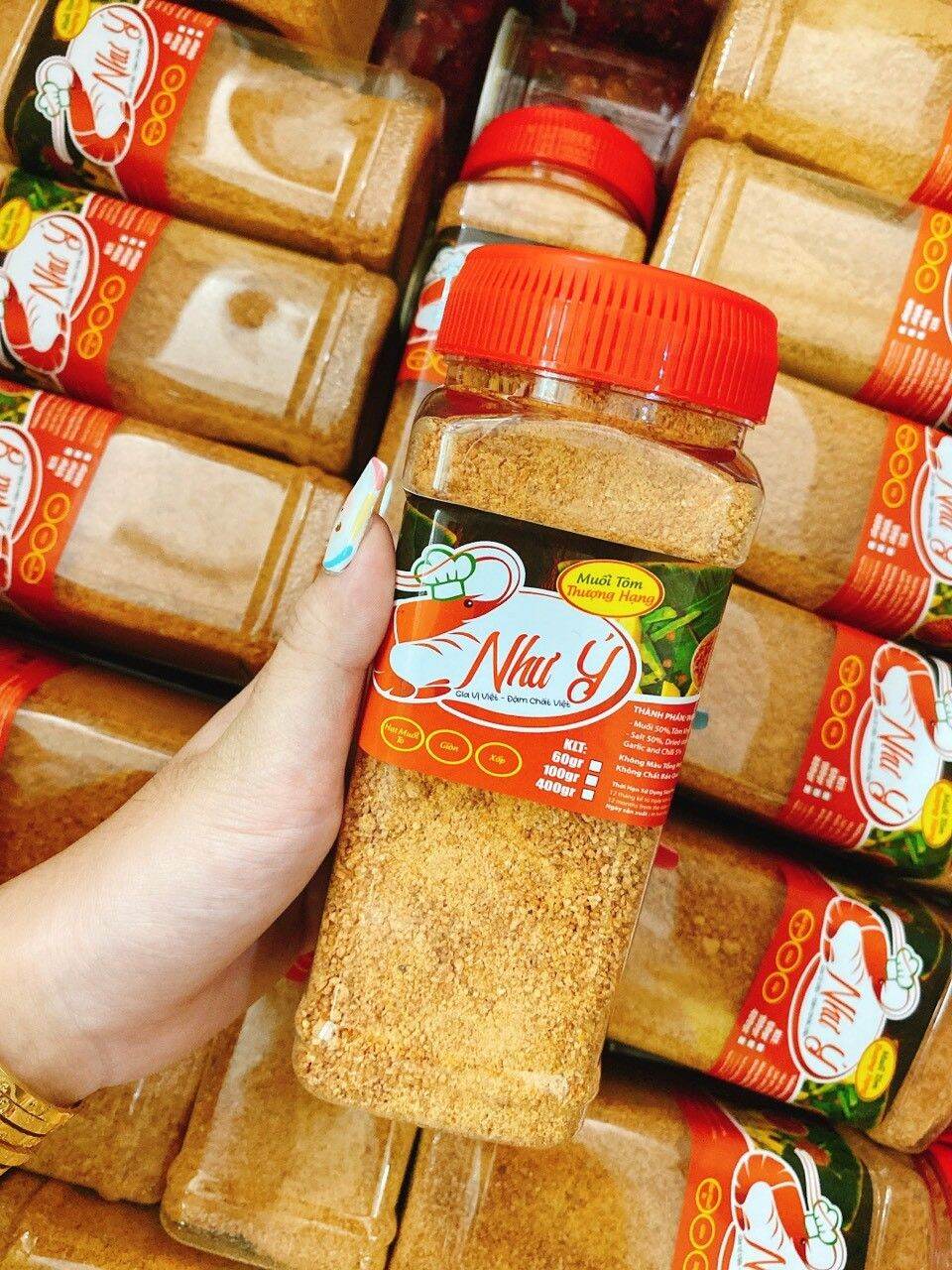 Muối tôm như ý hạt nhuyễn hủ 400gr. Muối tôm nhuyễn như ý, muối như ý, muối nhuyễn như ý. Hàng y hình shop chụp.