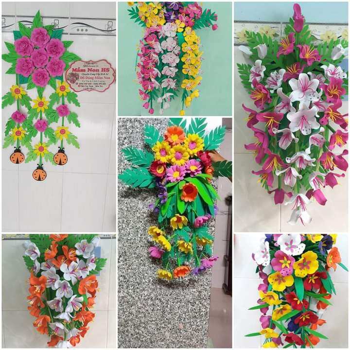 Đồ dùng mầm non- hoa treo tường bằng nỉ