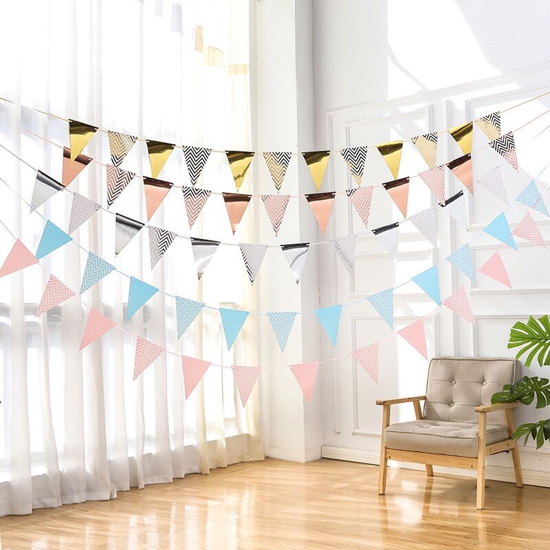 Dây cờ tam giác trang trí Huydecor dây cờ trang trí tiệc