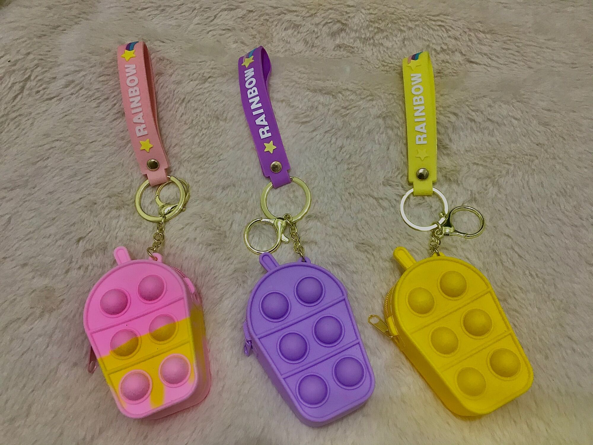 Móc khoá kèm ví pop it hình thú dễ thương/ ví pop it mini