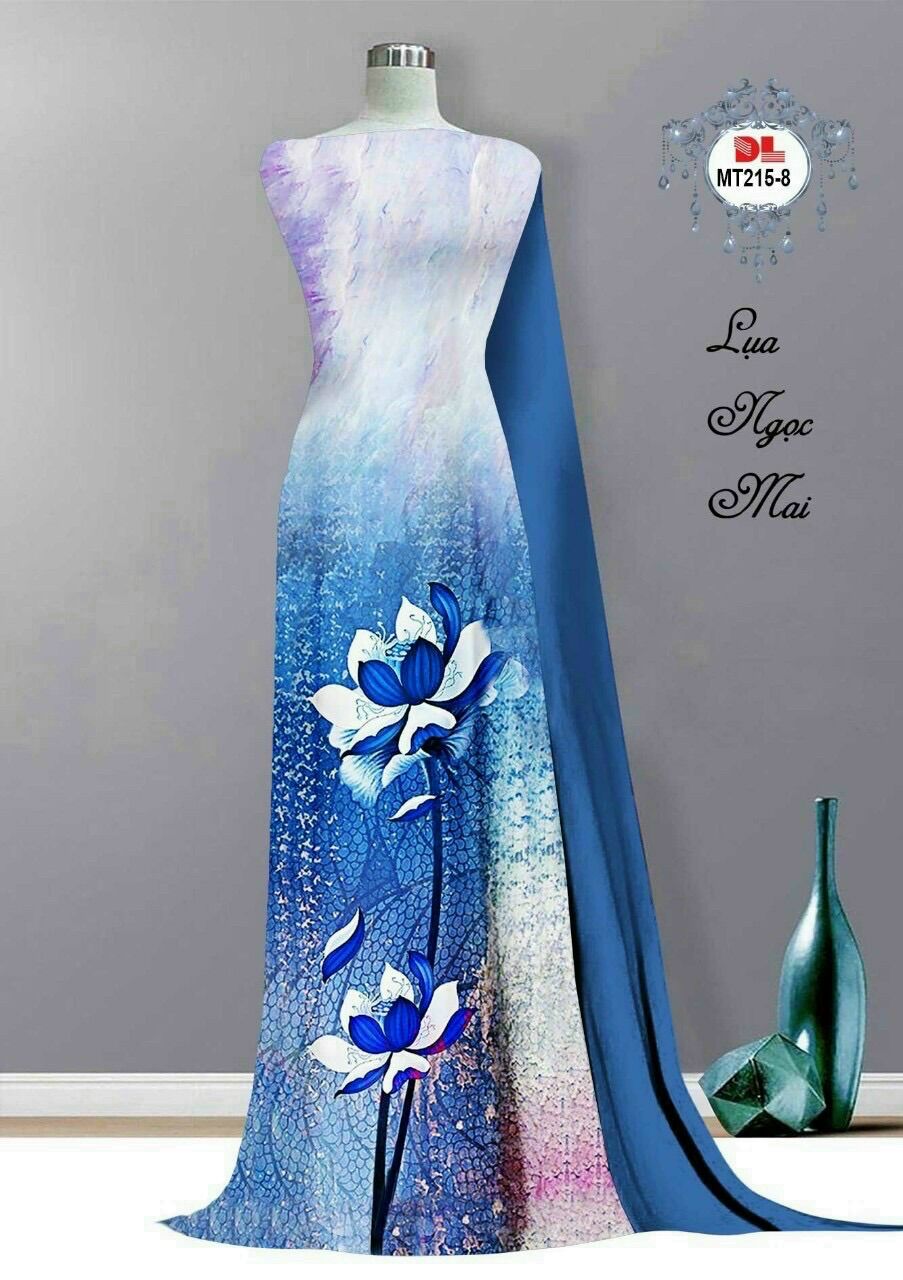 Vải áo dài hoa sen