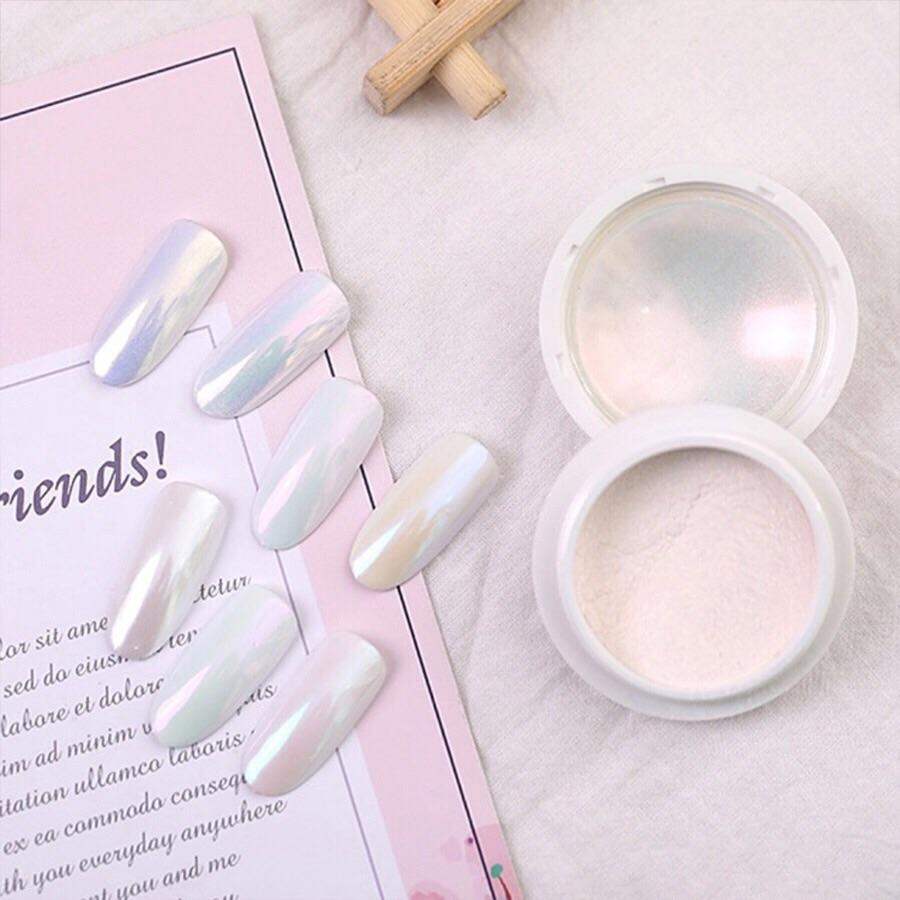 Tráng gương ngọc trai làm nail, set 6 hũ tráng gương ánh ngọc trai làm móng chuyên nghiệp - CHEAP NAIL
