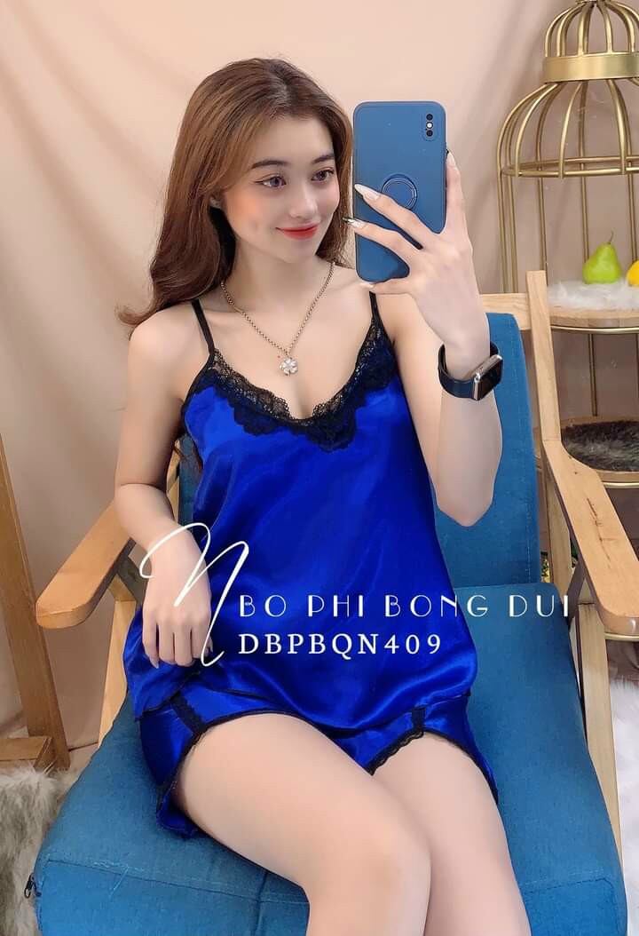 Đồ Bộ Phi Lụa Trơn Quyến Rũ Cho Nữ Mặc Nhà - A15