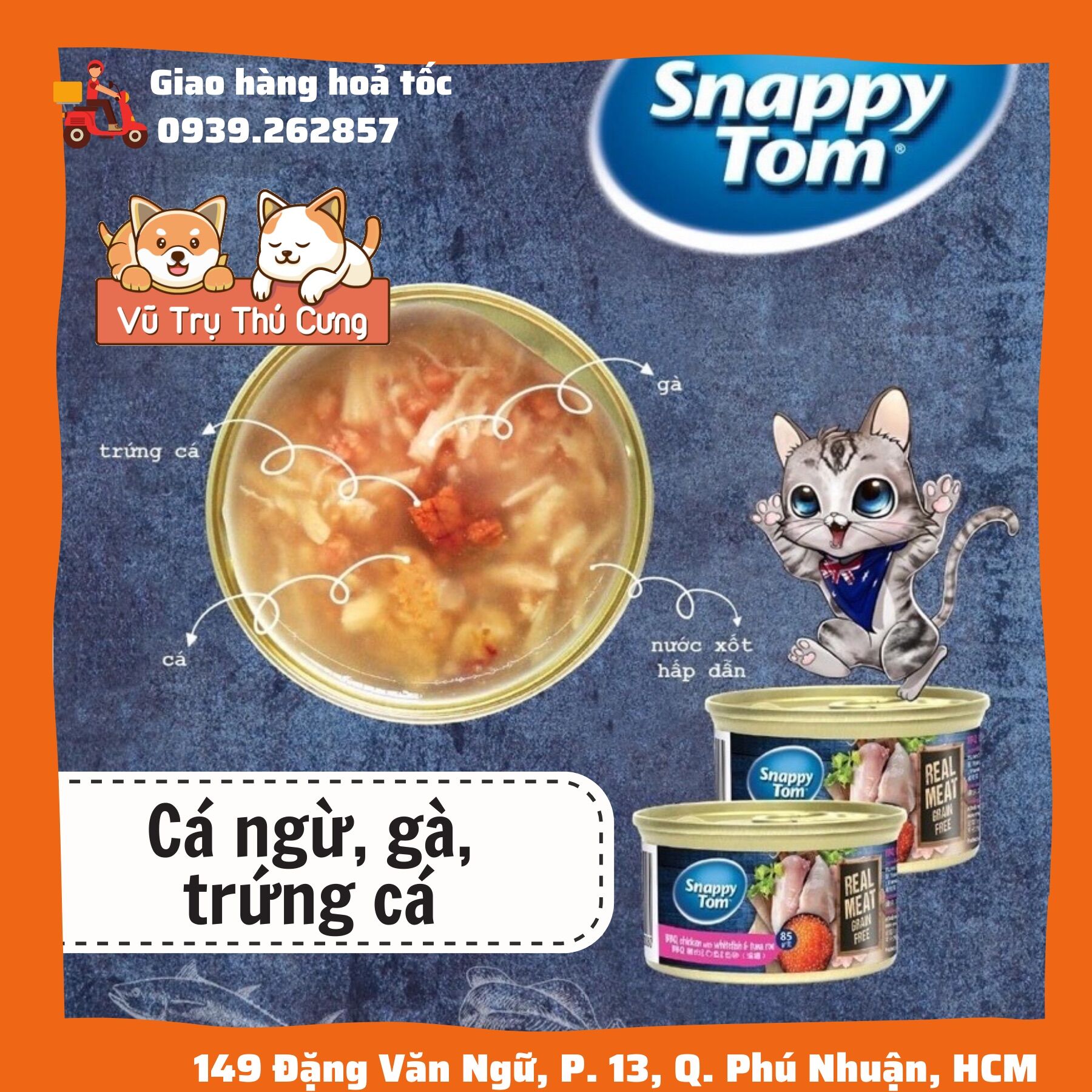 Pate Snappy Tom cho mèo mọi lứa tuổi, lon 85g
