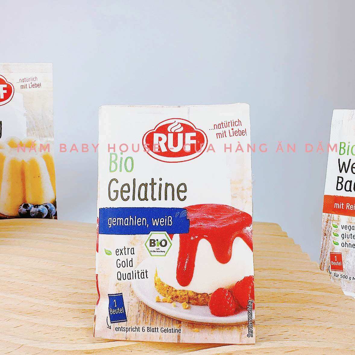 Date 2026 Tinh bột bắp hữu cơ, bột pudding, bột agar, Gelatin, bột nở , men nở RUF