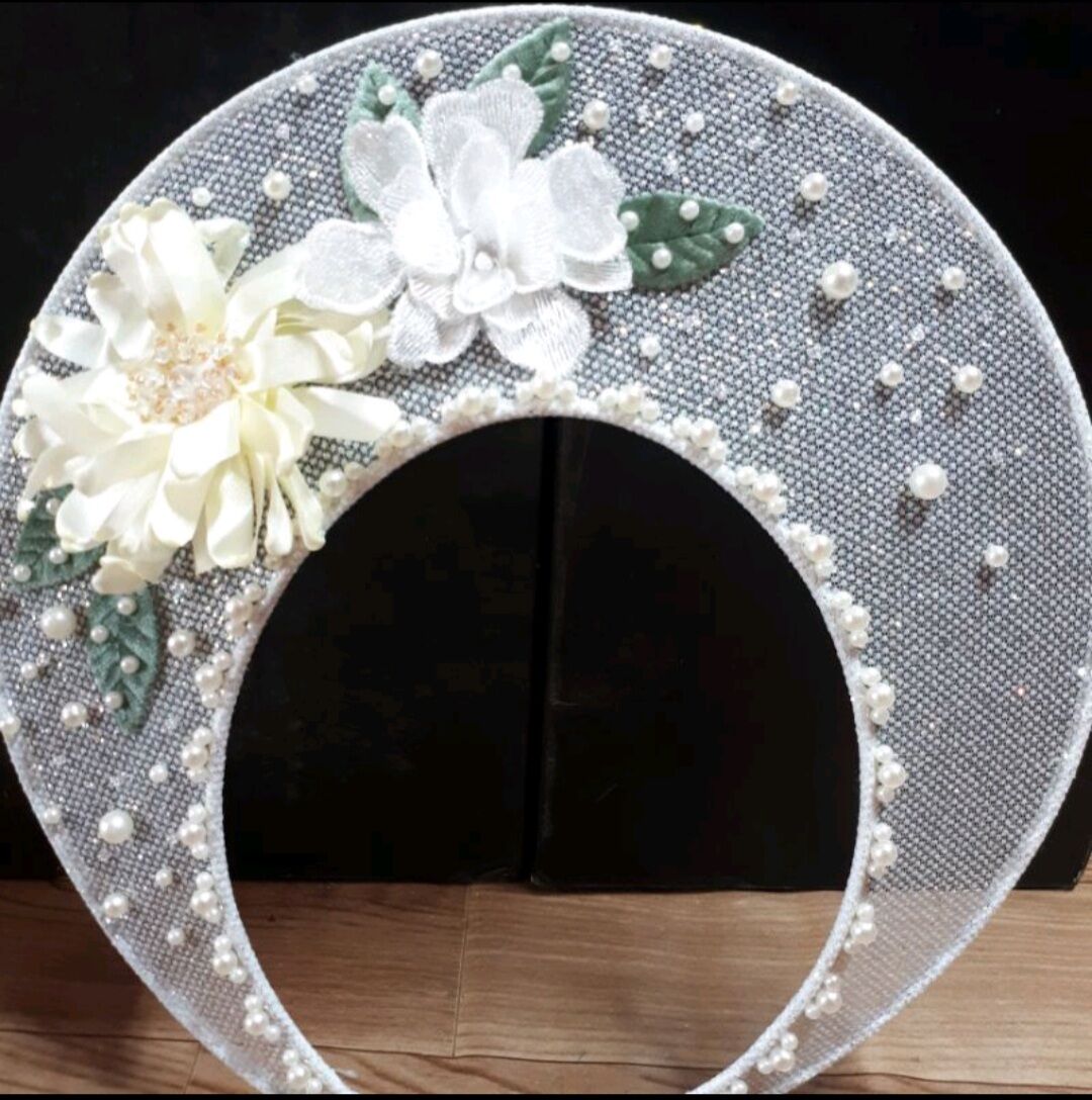 Mấn cô dâu voan lưới hoa nổi