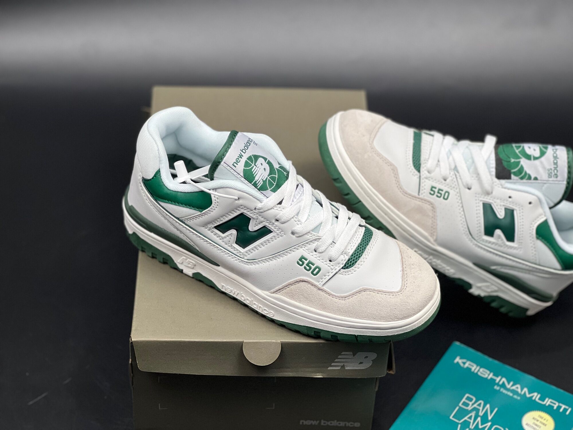 Giày thể thao/ Sneaker NB550 xanh lá (Full box + tặng kèm dây giày)